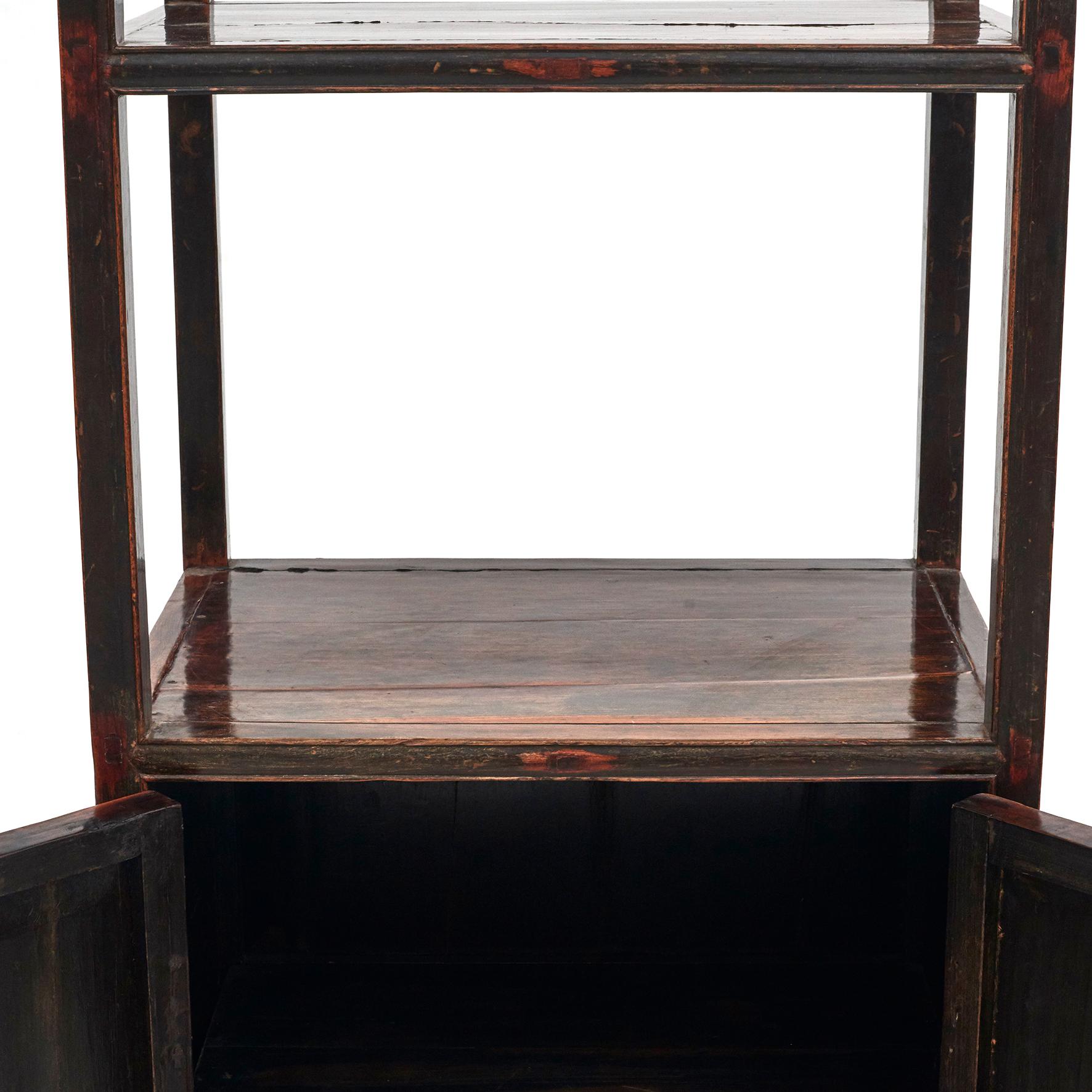 Walnut Etagere Cabinet, Ming Style