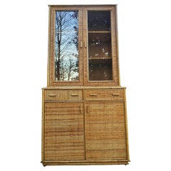 Mid Century Bamboo and Rattan Etagere