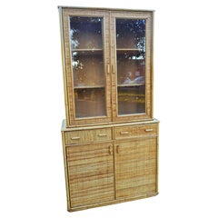 Mid Century Bamboo and Rattan Etagere