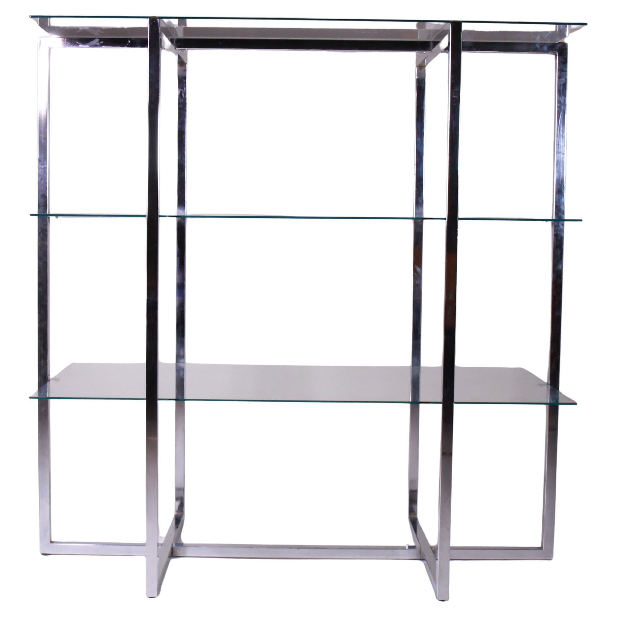 Etagerenregal von Luigi Massoni, Stahl, Glas, 1970