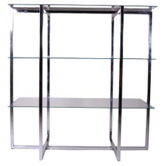 Etagerenregal von Luigi Massoni, Stahl, Glas, 1970