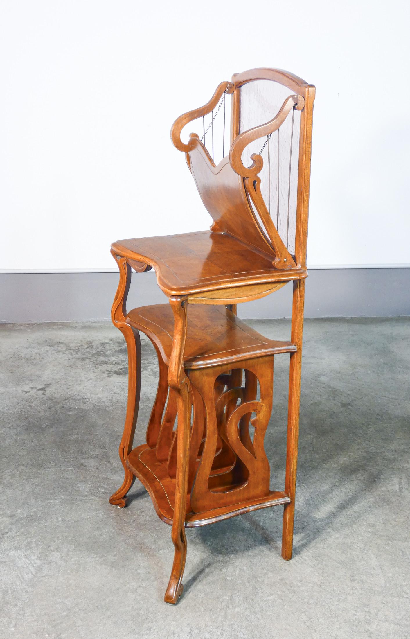 Étagère librero, revistero o portacorrespondencia, Art Nouveau original. c. 1910 2