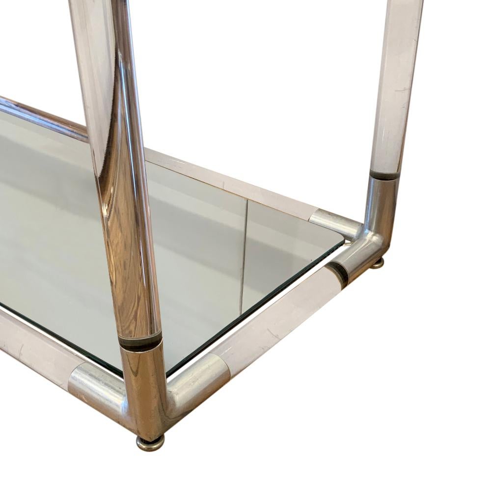 Etagere, Lucite, Polished Aluminum and Glass 2