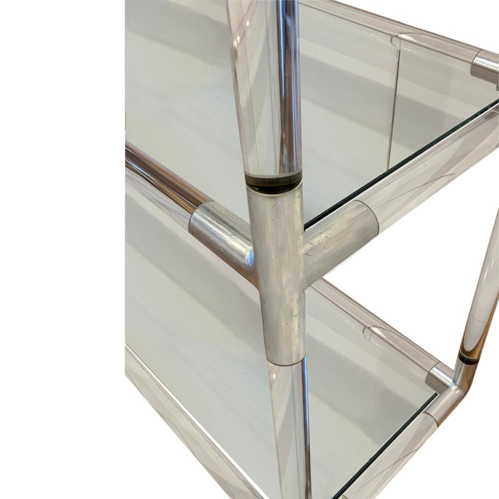 Etagere, Lucite, Polished Aluminum and Glass 3