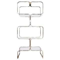 Étagère, Mid-Century Chrome Shelving Unit, by Tricom, Italia, Chrome, C 1960