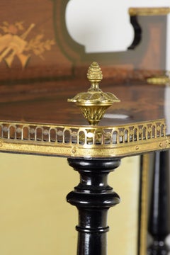 19th Century Etagère Shelves Napoleone III Walnut Maple Black