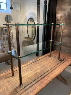 Étagère, Shelving Stand in Glass / Brass, 1940s, France