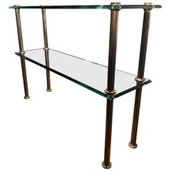 Étagère, Shelving Stand in Glass / Brass, 1940s, France