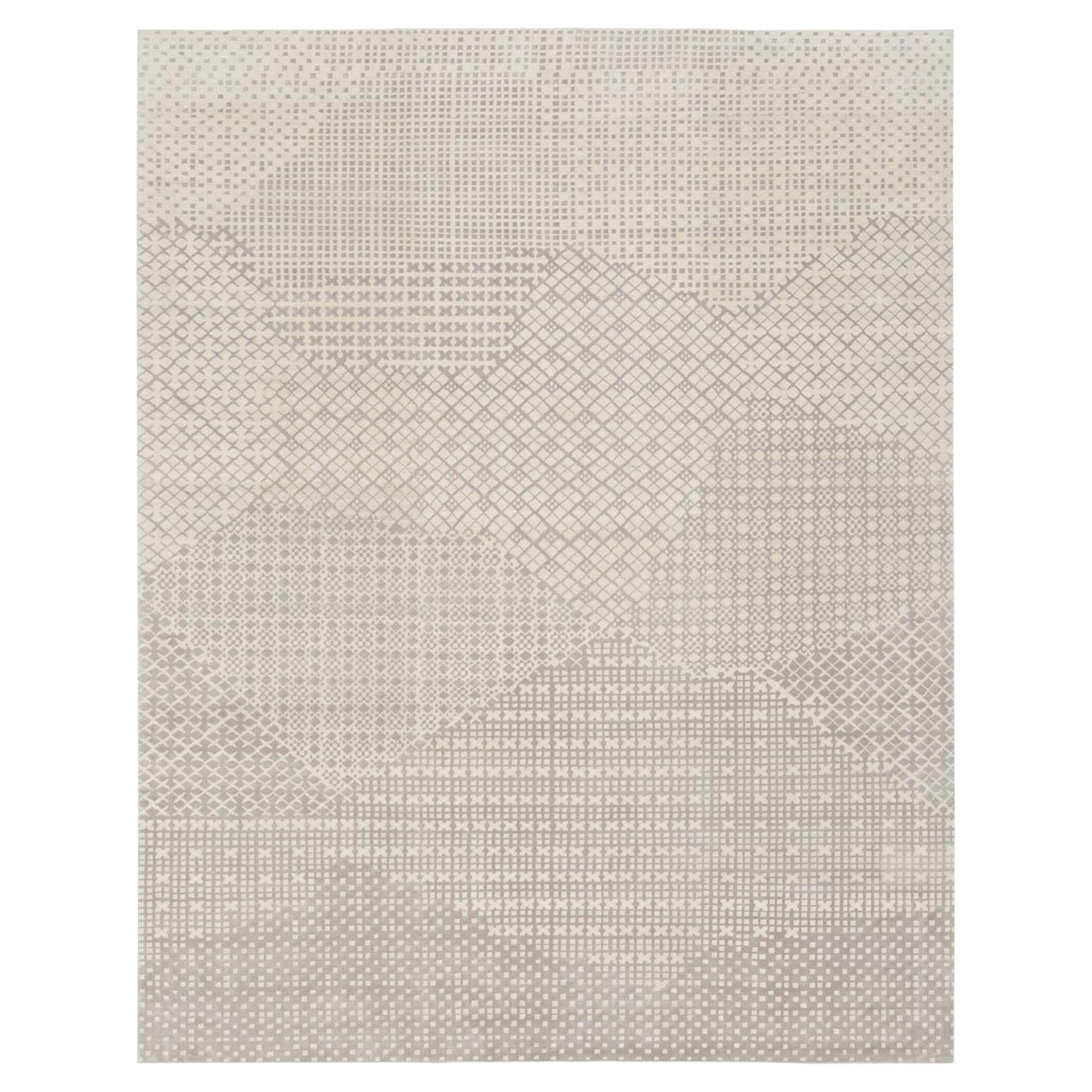Etah Modern Hand-Knotted Wool & Silk Rug – 8' x 10'