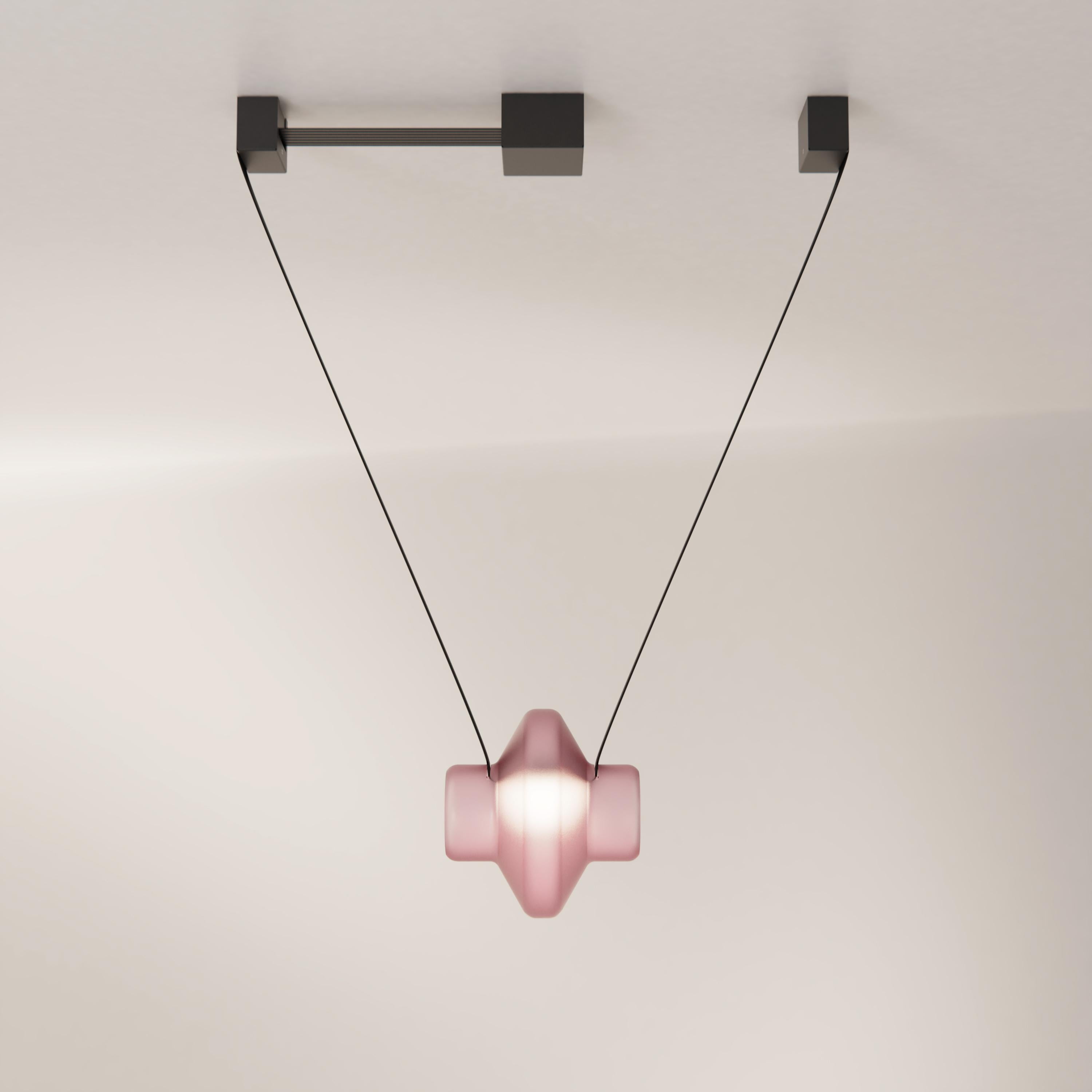 Etat-des-Lieux Amber Glass 1C Pendant, Contemporary Adaptive Lighting System In New Condition For Sale In Morin-Heights, CA