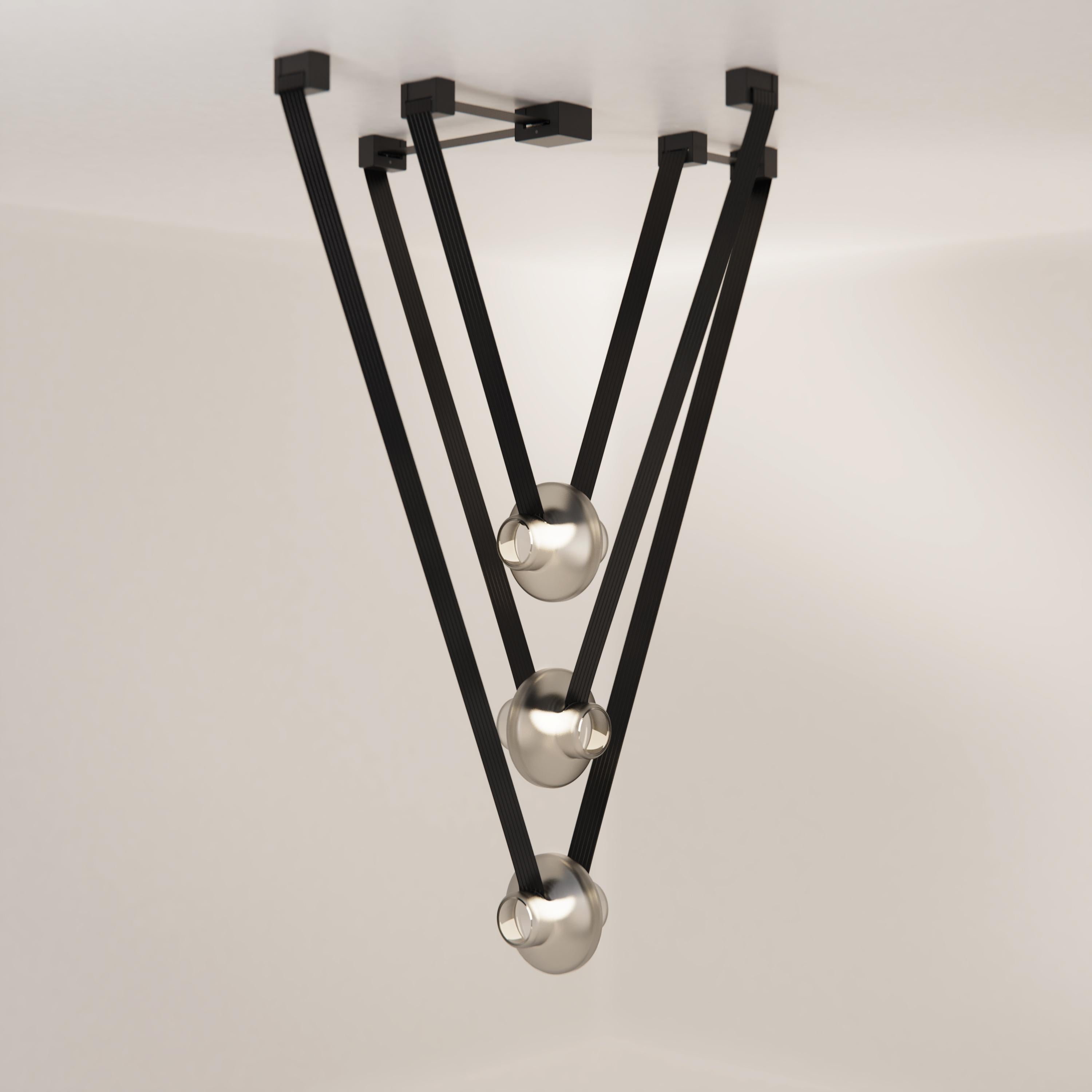 Blown Glass Etat-des-Lieux Amber Glass 3A Pendant, Contemporary Adaptive Lighting System For Sale