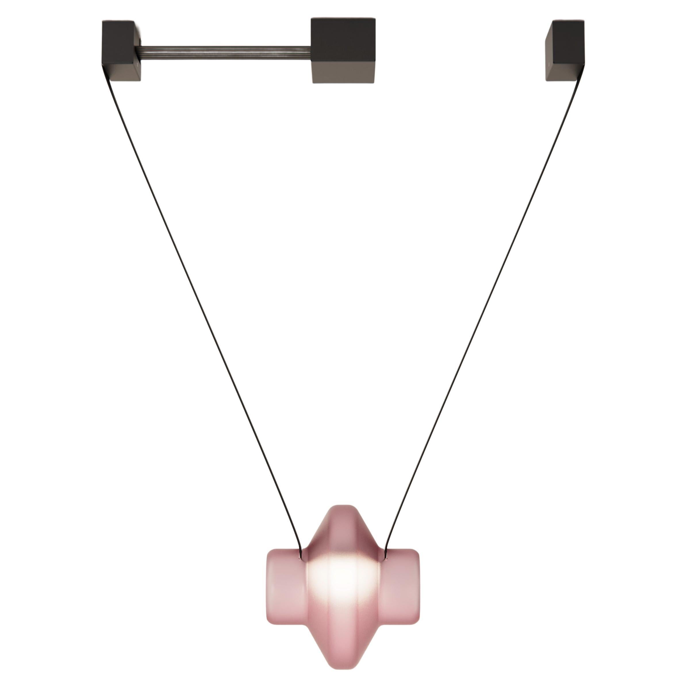 Etat-des-Lieux Pink Glass 1C Pendant, Contemporary Adaptive Lighting System For Sale