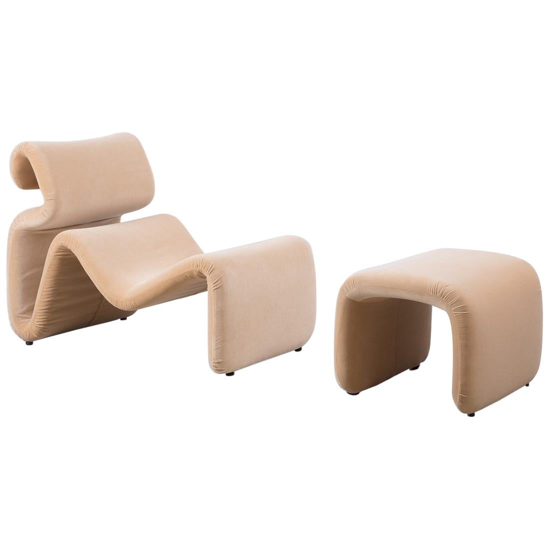 Etcetera Armchair and Stool by Jan Ekselius for J.O. Carlsson, Sweden, 1970