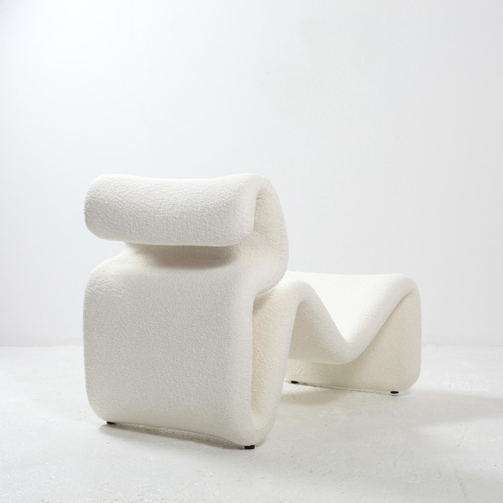 Scandinavian Modern Etcetera Lounge and Easy Chairs with Stool by Jan Ekselius for JOC Sweden 70s
