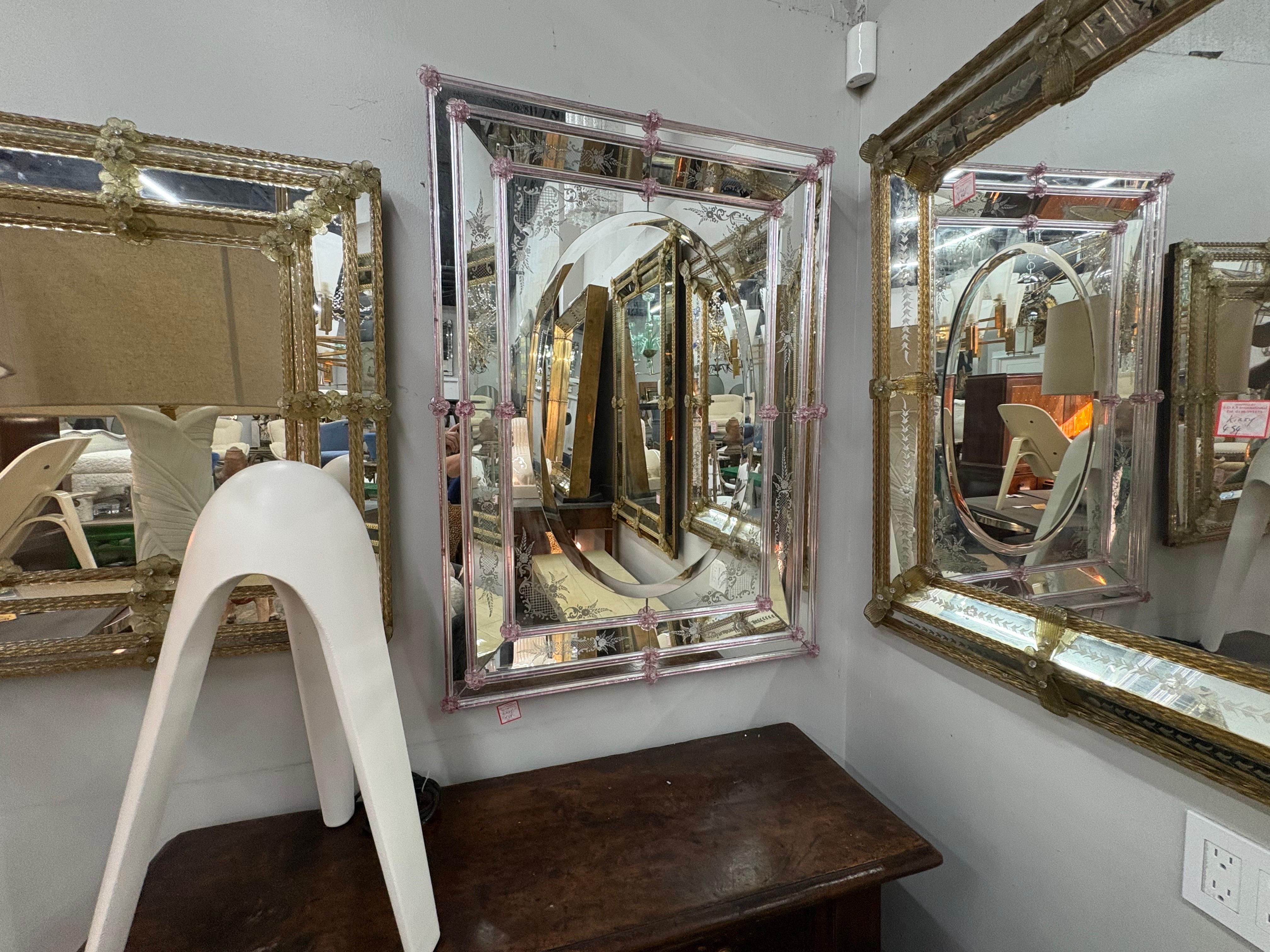 Etched And Beveled Venetian Mirror For Sale at 1stDibs