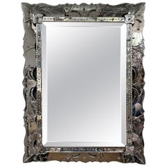 Etched And Beveled Venetian Mirror