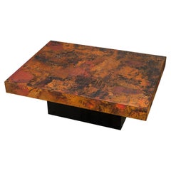 Etched and Fire Oxidized Copper Coffee Table by Bernhard Rohne, 1960s