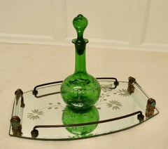 Etched Art Deco Mirror Tray a Lovely Stylish Piece