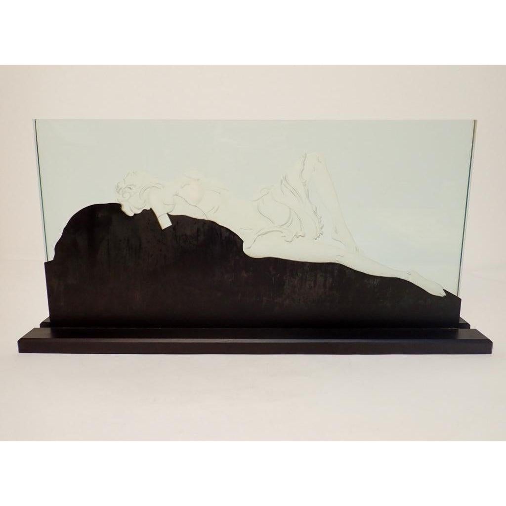 Etched Art Glass Panel Sculpture by Wendy Saxon Brown 1