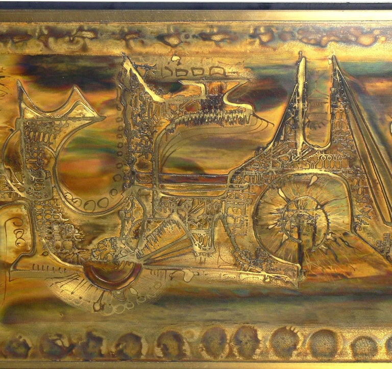 Etched Brass Artwork by Bernhard Rohne For Sale at 1stDibs