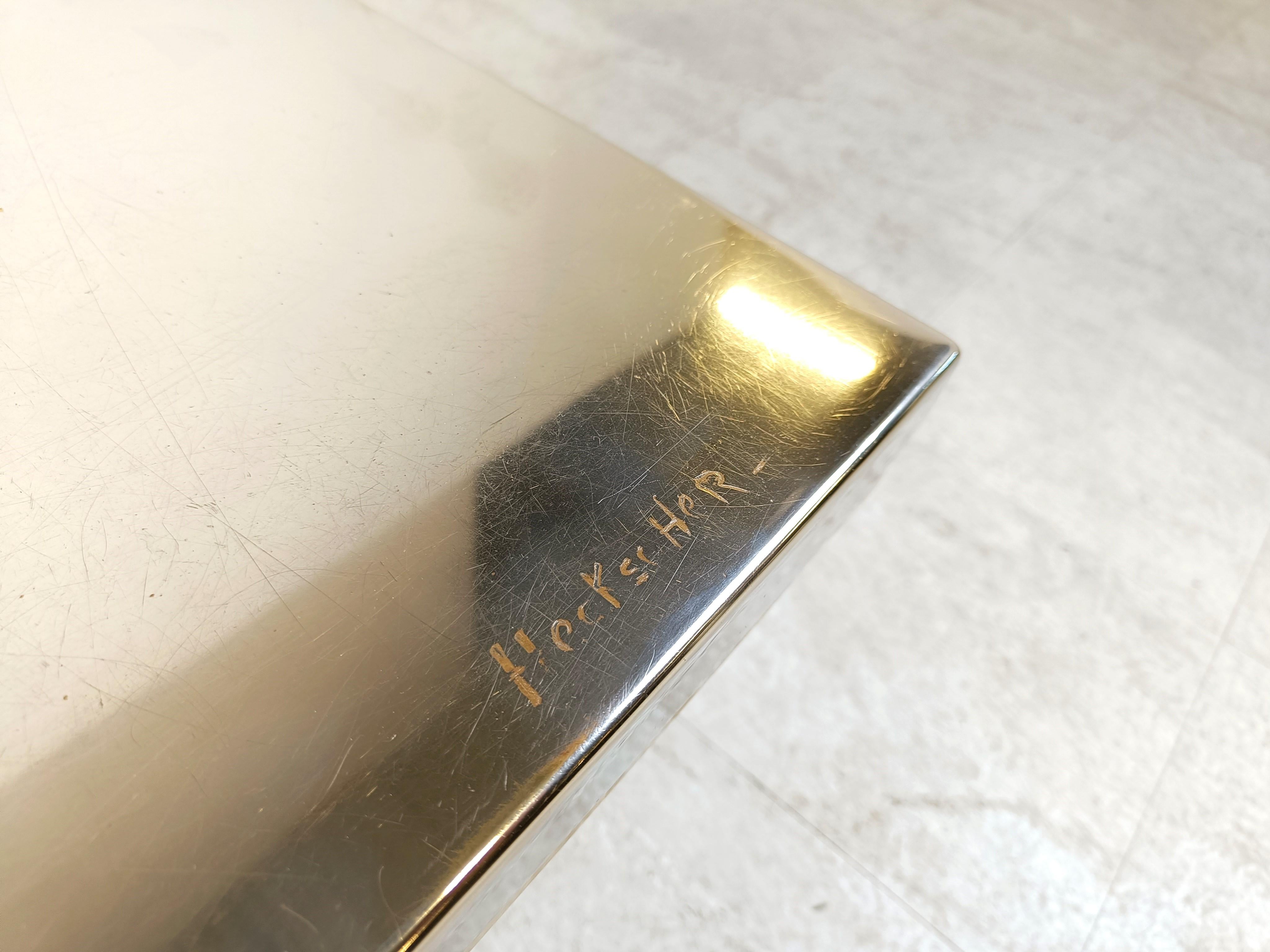 Etched Brass Coffee Table by Christian Heckscher, 1970s For Sale 5