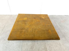 Tavolino in ottone acidato di Christian Heckscher, anni '70