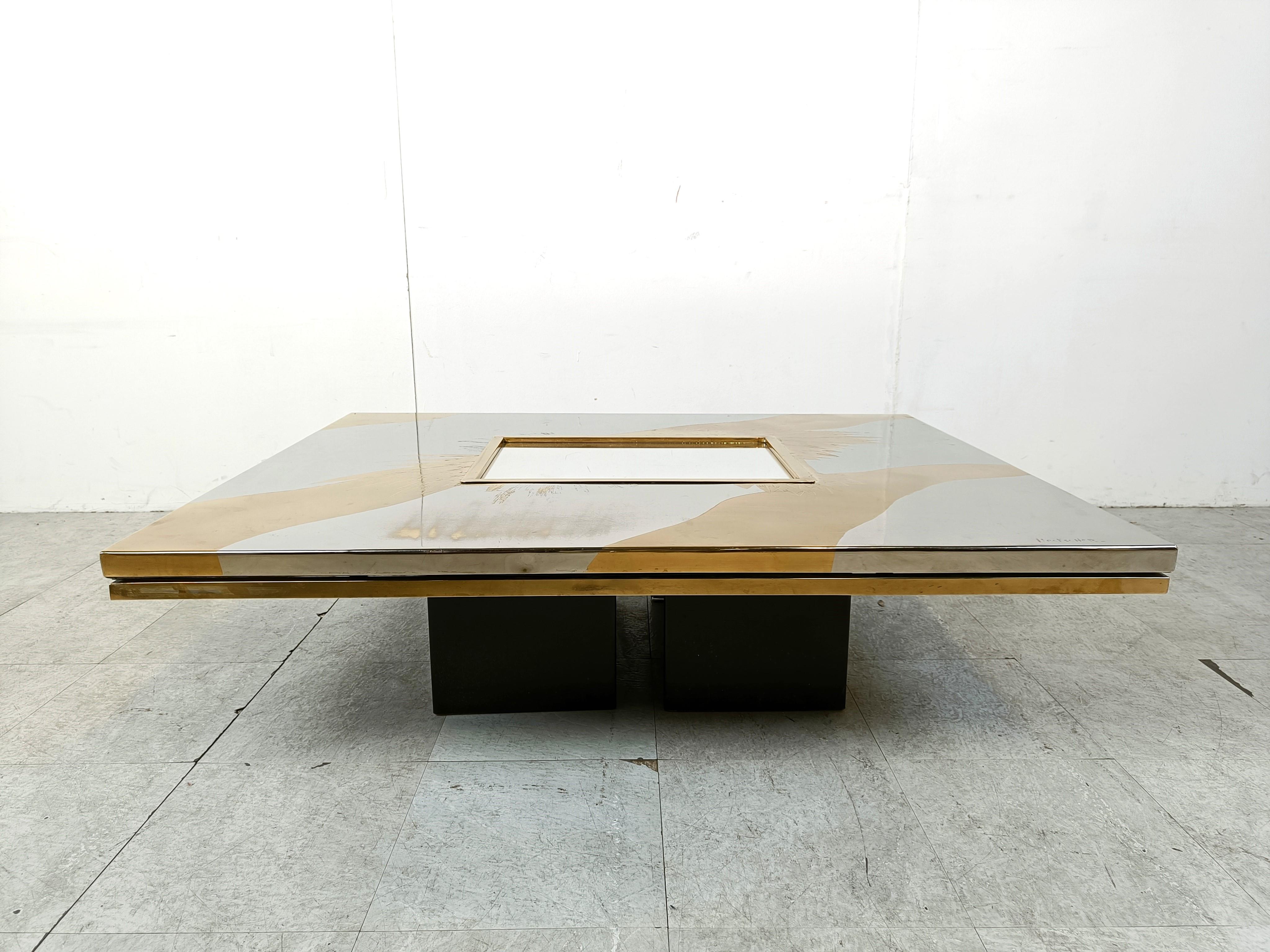 Etched Brass Coffee Table by Christian Heckscher, 1970s For Sale 2