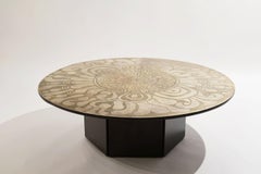 Etched Brass Coffee Table by Enviene M. Barbara Parker, 1965