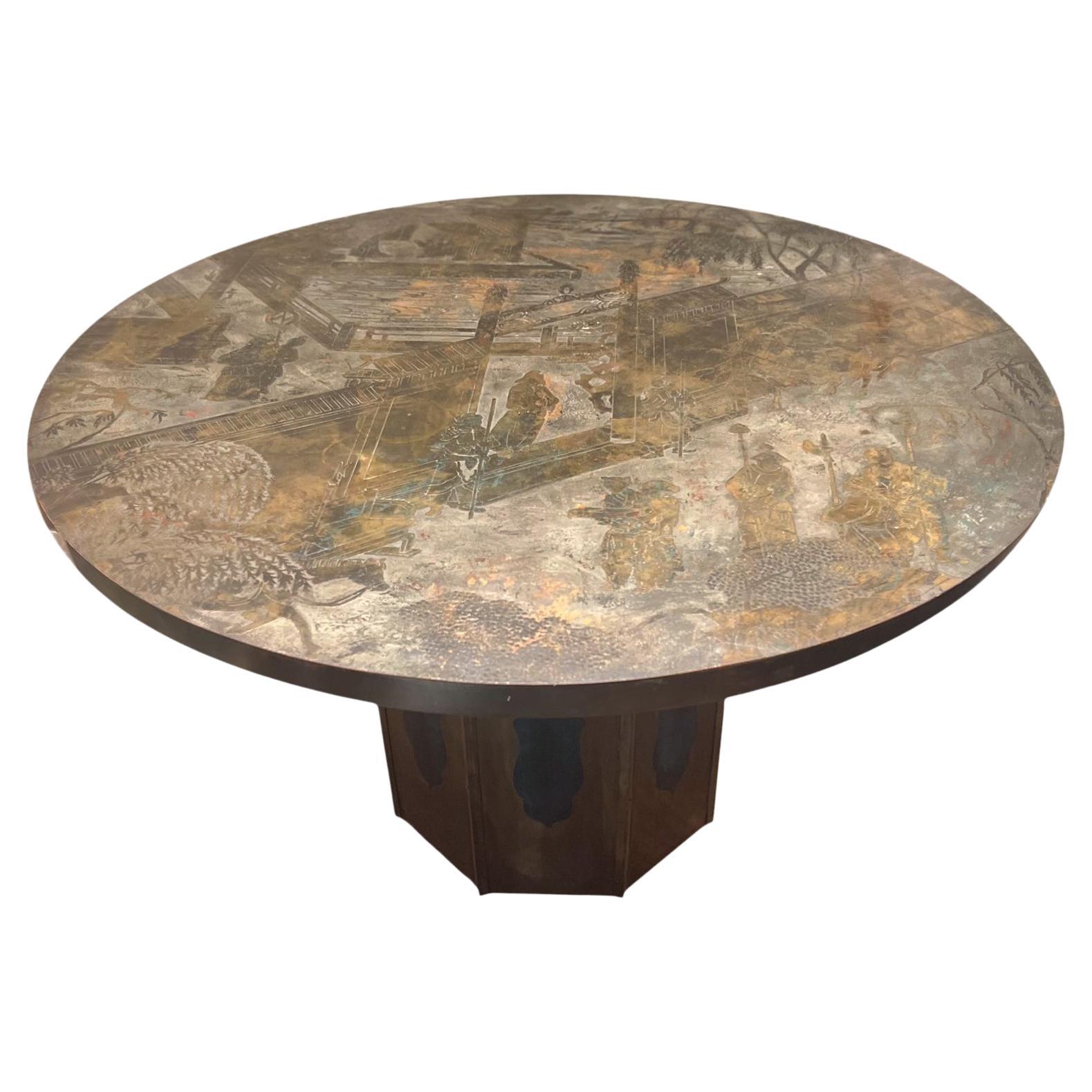 Etched Brass Coffee Table by LaVerne For Sale