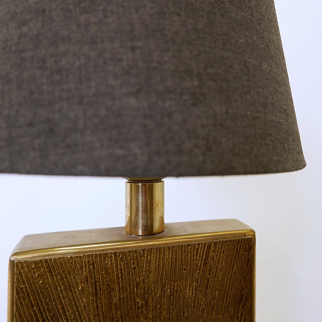 Etched Brass Lamp by Georges Mathias - Belgium 1970s In Good Condition For Sale In Linkebeek, BE