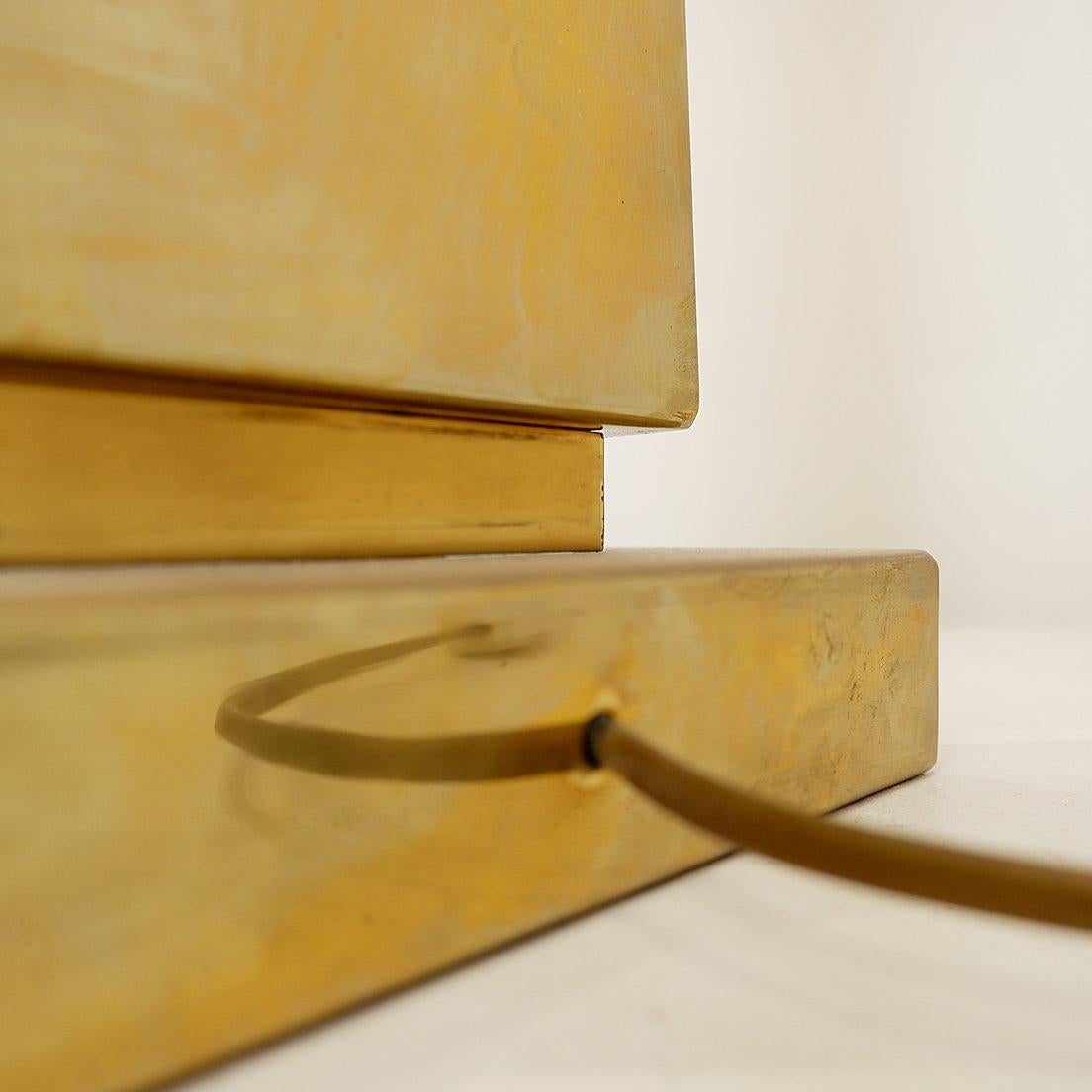 Etched Brass Lamp by Georges Mathias - Belgium 1970s For Sale 2