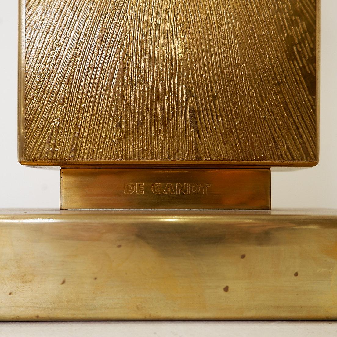 Etched Brass Lamp by Georges Mathias - Belgium 1970s For Sale 3