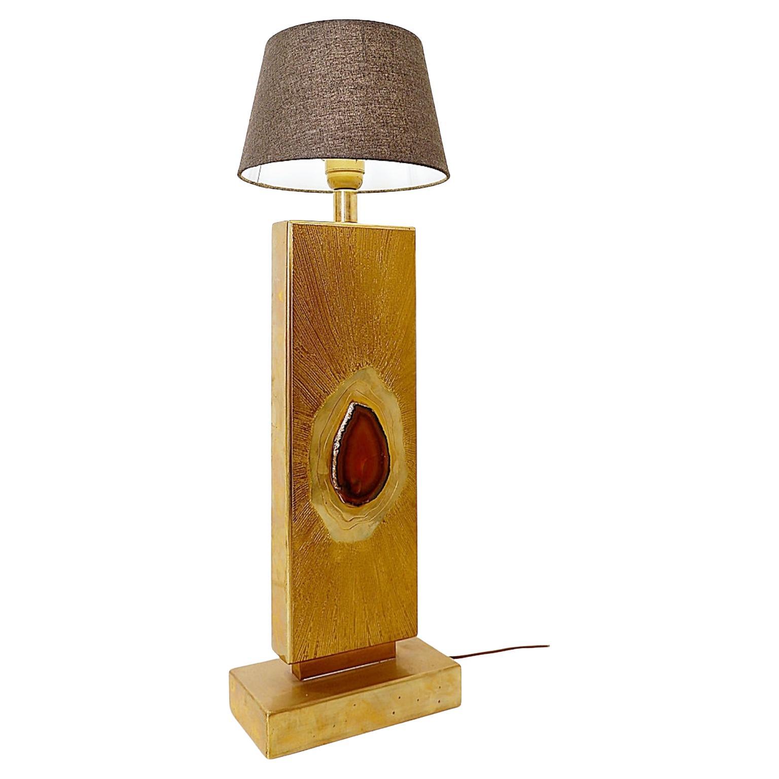 Etched Brass Lamp by Georges Mathias - Belgium 1970s