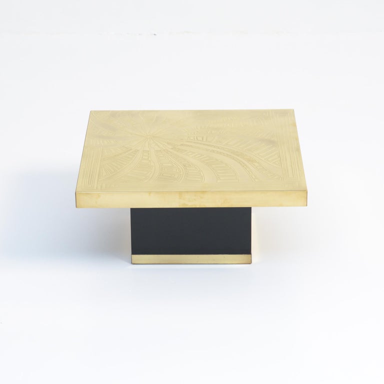Etched Brass Side Table by Georges Mathias For Sale at 1stDibs