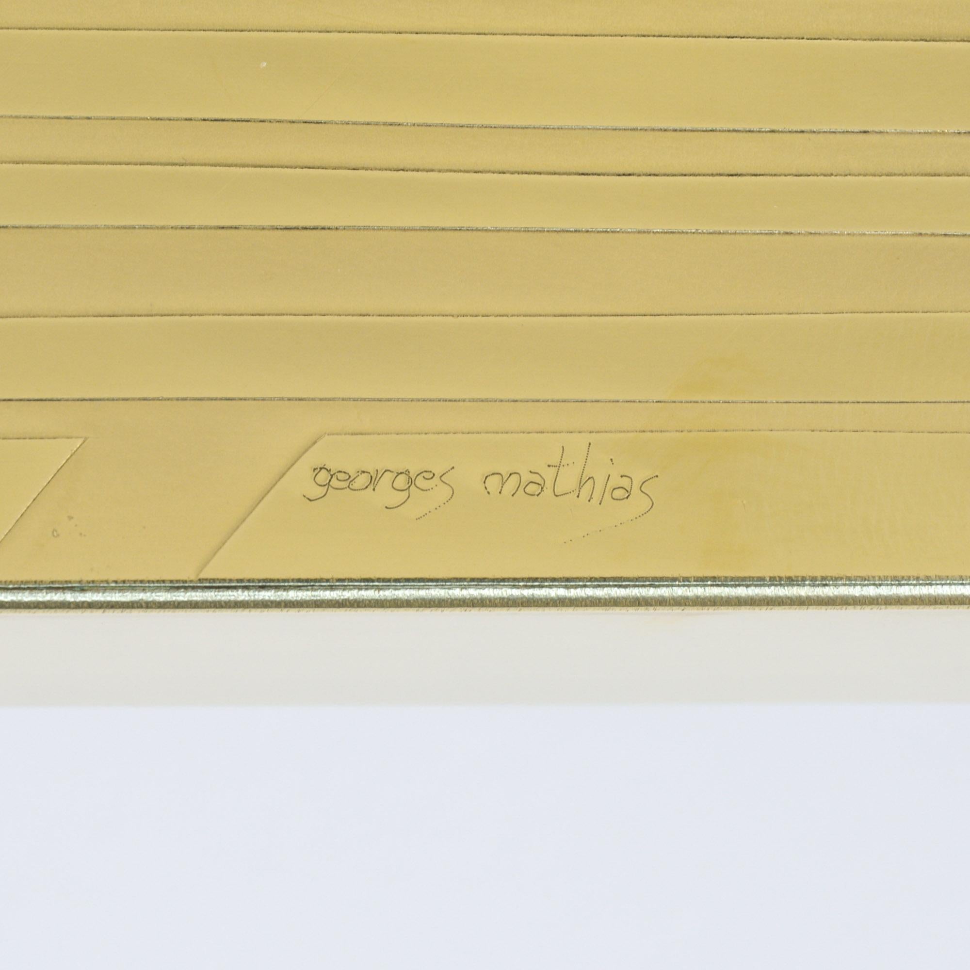 Table d'appoint en laiton gravé de Georges Mathias en vente 2