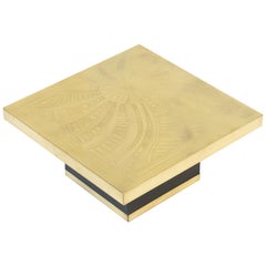 Etched Brass Side Table by Georges Mathias