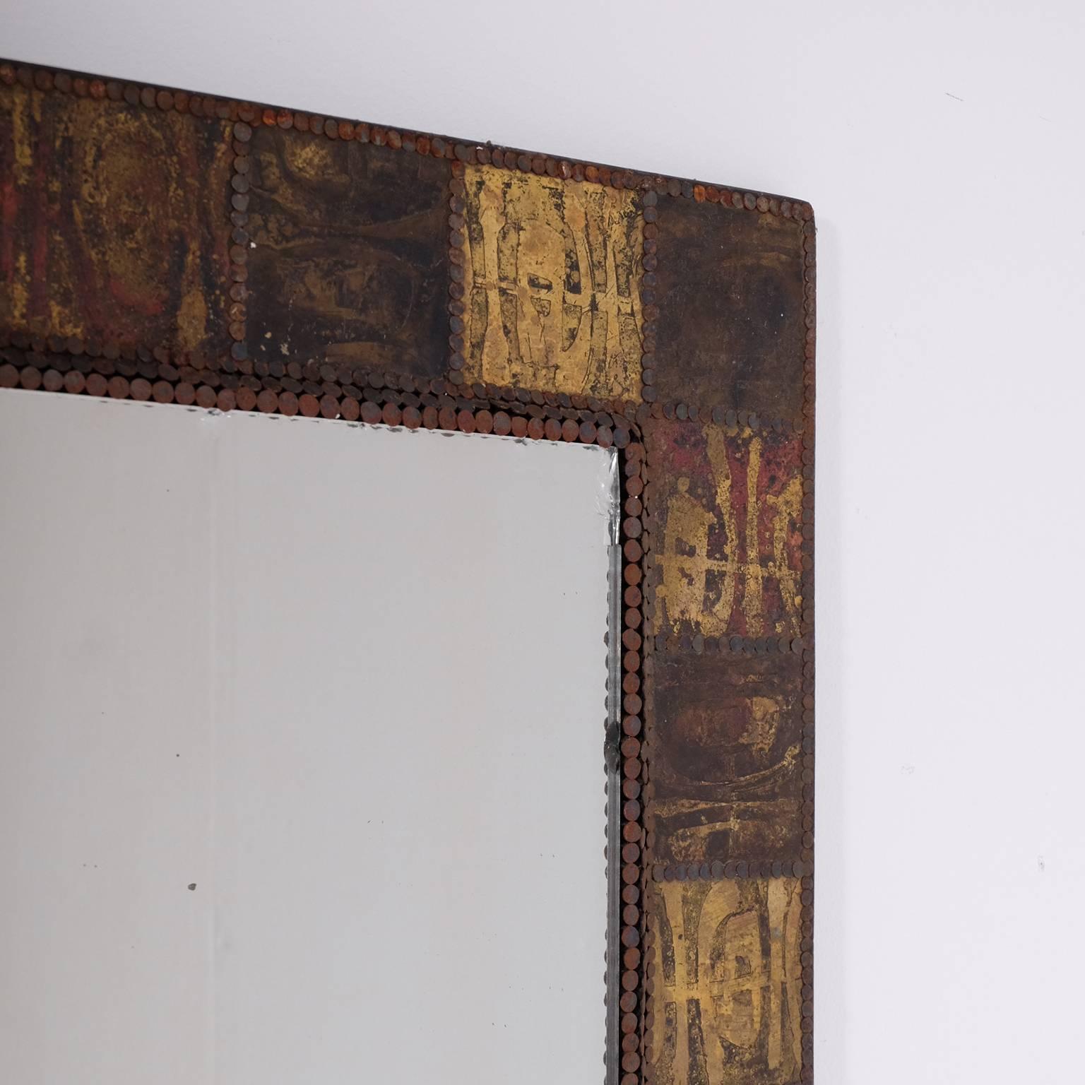 Etched Brass Wall Mirror 2