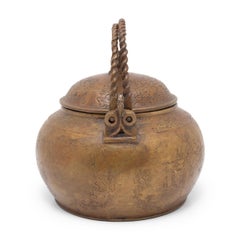 Etched Bronze Chinese Teapot, c. 1900