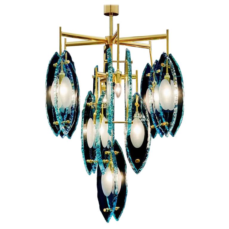 Etched Chandelier by Fabio Ltd For Sale