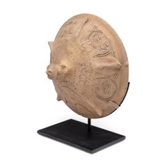 Etched Chinese Yuan-Dynasty Offering Jar Lid, 14th Century