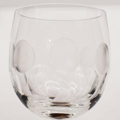 Etched Circle Crystal Wine Glasses, Set of 6