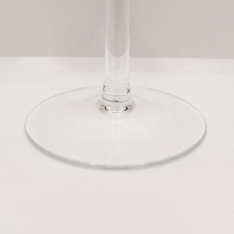 Mid-Century Modern Verres à vin en cristal gravé en forme de cercle, lot de 6 en vente