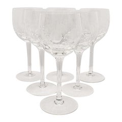 Copas de Vino de Cristal Círculo Grabado, Set de 6