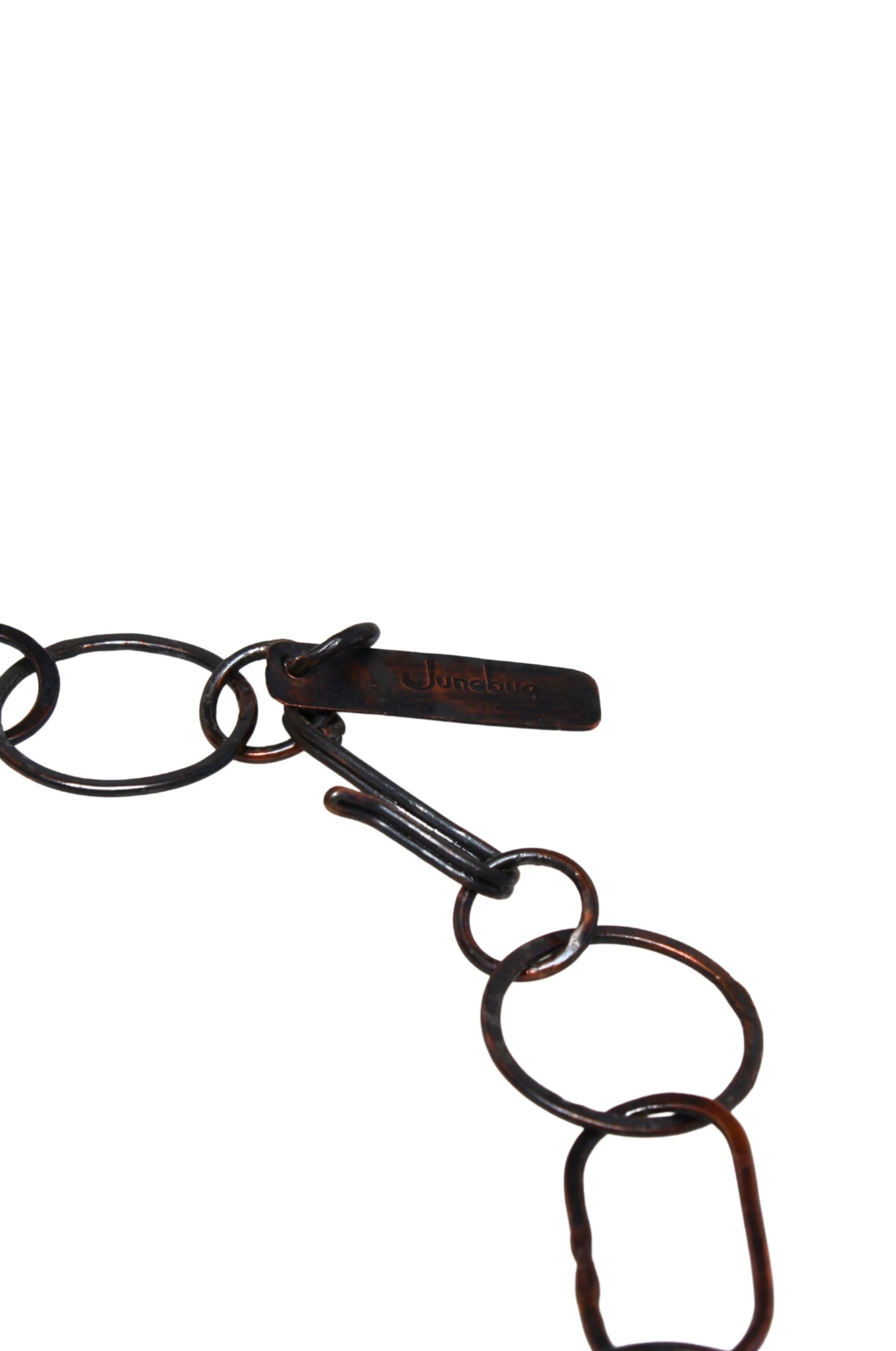 Collana Queen in rame inciso, argento argentato e malachite in vendita 6