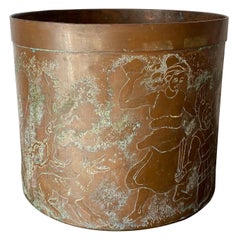 Retro Etched Copper Planter Style of LaVerne