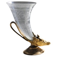 Vetro acidato e bronzo dorato Rhyton