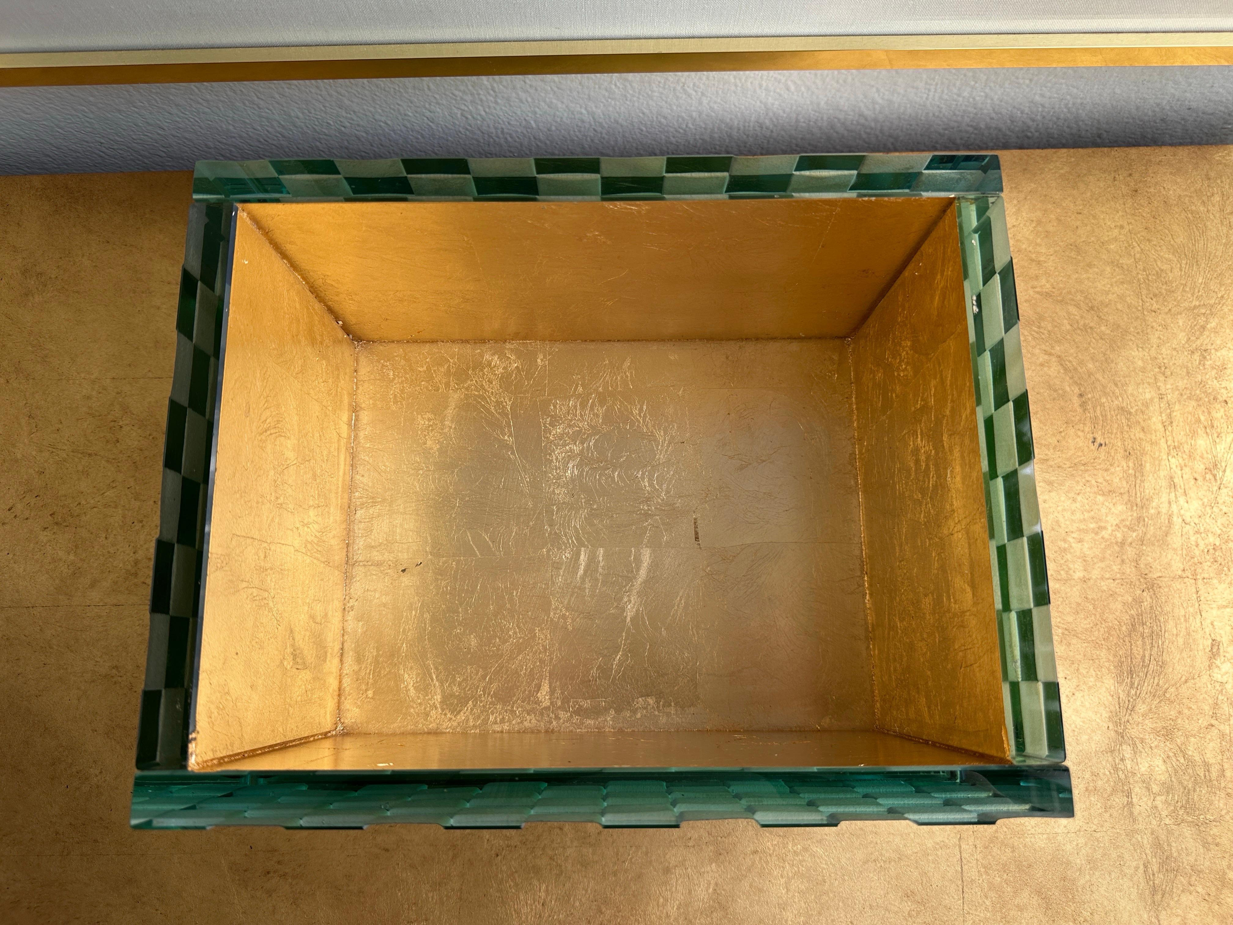 Etched Glass and Gold Leaf Decorative Box by Salvatore Polizzi For Sale 10