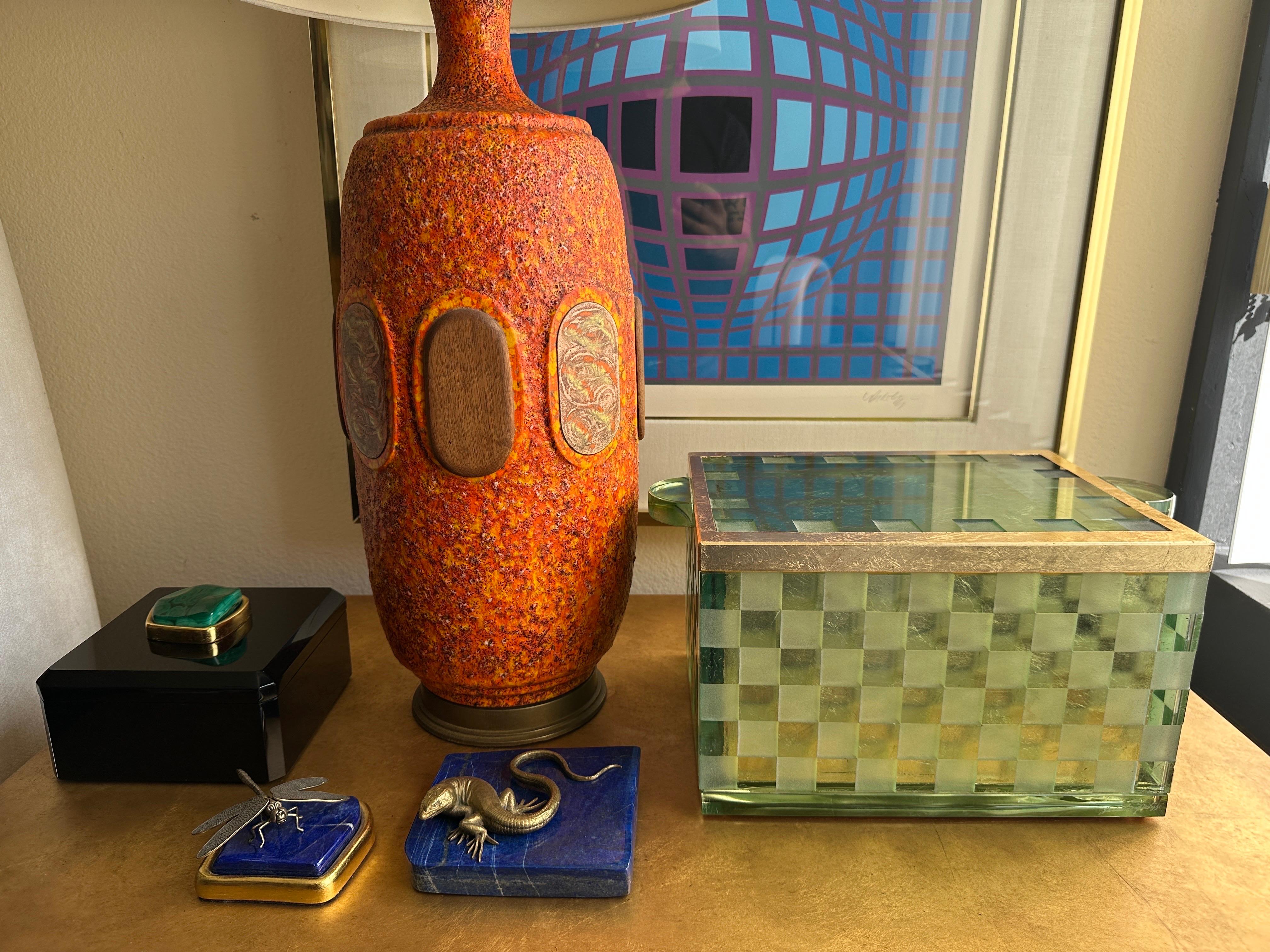 Etched Glass and Gold Leaf Decorative Box by Salvatore Polizzi For Sale 12