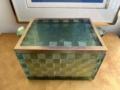 Boîte décorative en verre gravé et feuille d'or par Salvatore Polizzi