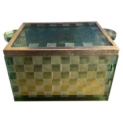 Dekorative Schachtel aus geätztem Glas und Blattgold von Salvatore Polizzi